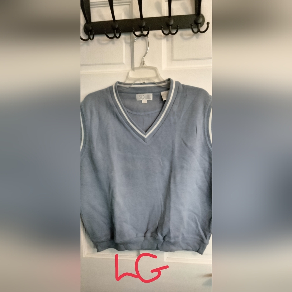 SDI Women's V-Neck Blue Golf Sweater Vest